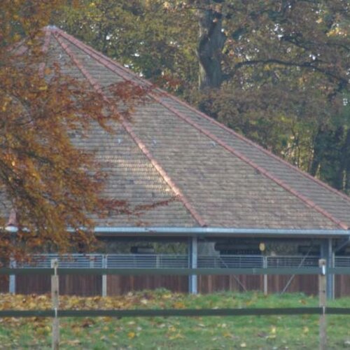 Ceiling-Mounted Horse Walker, 22m, 6 Horses, with retractable gates, Trakehner stud Gut Staffelde, Germany