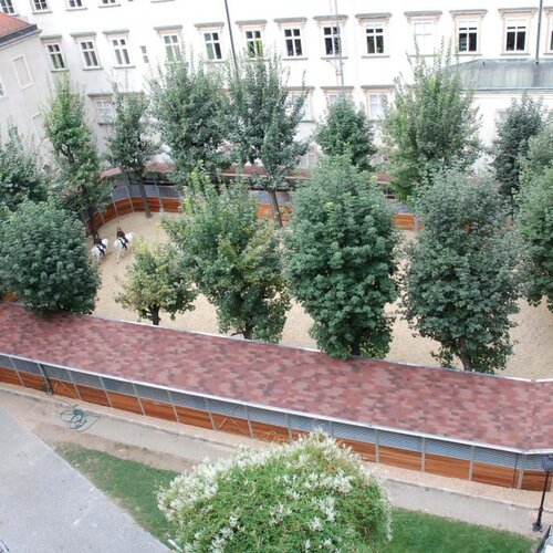 Rail-Gliding Horse Walker, 41x20m, 20 Horses, Spanish Riding School, Vienna, Austria Rail-Gliding Horse Walker, 41x20m, 20 Horses, Spanish Riding School, Vienna, Austria
