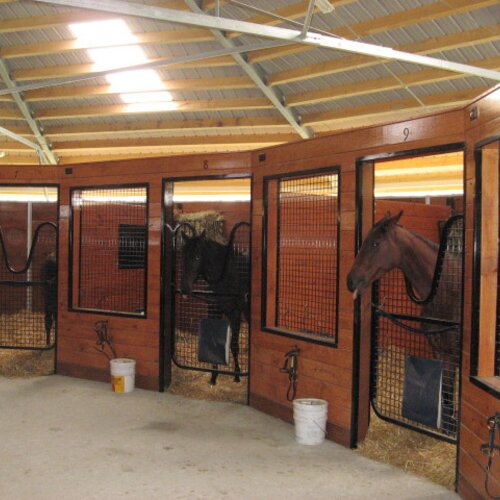 Round Stable combined with Ceiling-Mounted Horse Walker, USA Round Stable combined with Ceiling-Mounted Horse Walker, USA