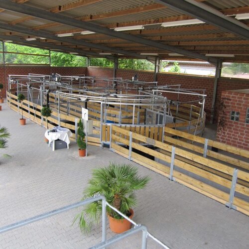 Wasser-Führanlage, 8x16m, 5 Pferde, Familie Hackenesch, Deutschland Wasser-Führanlage, 8x16m, 5 Pferde, Familie Hackenesch, Deutschland